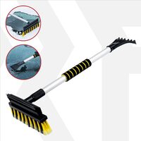 Racleta telescopica cu perie pentru zapada si lamela cauciuc, 3 in 1, Walser, 60 - 90 cm