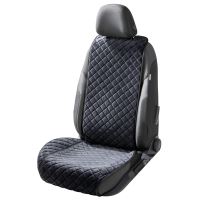 Husa auto scaun fata cu protectie laterala pentru sezut, Comfortline Luxor, matlasata cu strat antiderapant, Walser, universal, negru