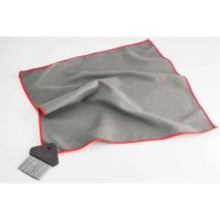 Laveta curatare bord cu perie 2 in 1, Walser, 40 x 40 cm, gri-rosu