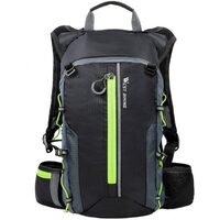 Rucsac bicicleta pliabil, ultra usor, impermeabil, buzunar sistem hidratare, 10L, West Biking, negru cu verde