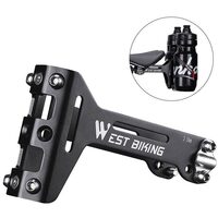 Suport bidon apa bicicleta, dublu, MTB, BMX, prindere sub sa, ultra usor, aluminiu, West Biking, negru