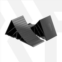 Cale blocare roata auto, moto, rulote, cu suport, portabile, set 2 bucati, plastic rezistent HDPE, Roll Fast, 22 x 9 x 11 cm, negru