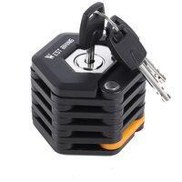 Antifurt mini cu cheie si suport prindere pentru biciclete de oras si electrice, motociclete, trotinete, scutere, sistem antifurt, anti-taiere si anti-gaurire, lungime 78 cm, pliabil, otel+zinc, West Biking, negru
