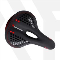 Sa bicicleta MTB cu stop reflectorizant rosu si spuma de memorie, ergonomica, impermeabila, rezistenta la socuri, 27.5 x 19.5 x 9 cm, poliuretan, West Biking, negru cu rosu