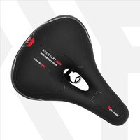 Sa de bicicleta de oras si MTB, spuma de memorie, design aerodinamic, ergonomica, respirabila, impermeabila, rezistenta la socuri si uzura, 25.5 x 18.5 cm, poliuretan si otel, West Biking, negru cu rosu
