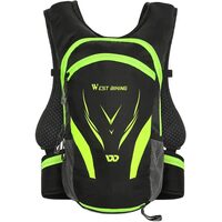 Rucsac drumetie, ciclism, ultra usor, impermeabil, buzunar sistem hidratare, material respirabil, suport casca, 16L, West Biking, negru cu verde