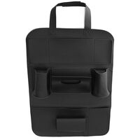 Organizator scaun auto universal, 9 compartimente, prindere pe tetiere, poliester, piele PU, 56 x 40 cm, Roll Fast, negru