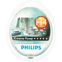 Set 2 becuri X-treme Power, H4, 12V, 60/55W, Philips