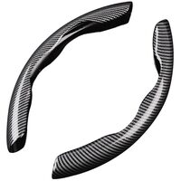 Husa protectie volan, set de 2 piese, potrivire universala pentru volane cu diametru 38 cm, design ergonomic, PVC, Roll Fast, negru cu gri