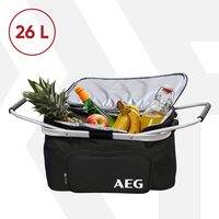 Lada frigorifica portabila tip cos termic pentru picnic, cumparaturi, auto AEG KS26, 12V, pliabila, functie de racire, capacitate 26L, manere de transport 30 x 25 x 35 cm