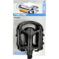 Pedale bicicleta MTB, Fischer, banda reflectorizanta, antiderapant, plastic, set 2
