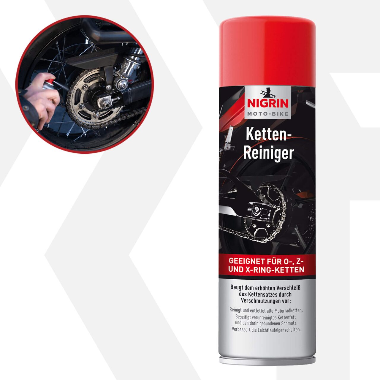 Spray curatare lant motocicleta, Nigrin Moto-Bike, 500 ml