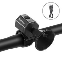 Claxon bicicleta, trotineta, 6 sunete alarma, 90 dB, West Biking, prindere ghidon, 7 x 4 x 3 cm, negru