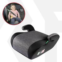 Scaun inaltator auto pentru copii Raffi, siguranta si confort, Walser, inaltime copii 125-150 cm, omologat standard ECE R 129, universal, ergonomic, gri/negru