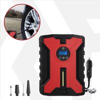 Compresor auto digital multifunctional 12V, 120W, 35L/min, cablu de alimentare 3 m, lumina LED, decuplare automata, negru-rosu