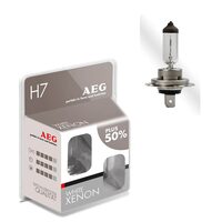 Becuri auto far AEG, White Xenon Plus +50% H7, 55W, 12V, 2 buc
