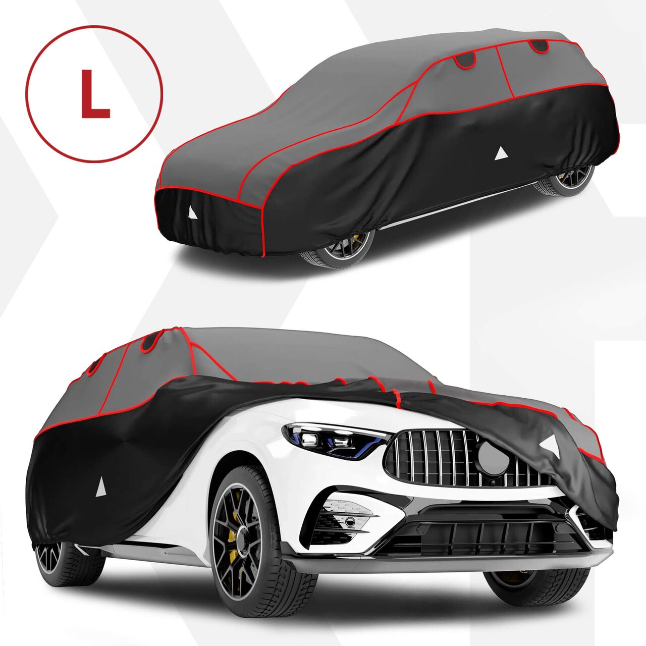 Prelata auto antigrindina SUV L, Premium Hybrid, 8 mm grosime, 4900 x 1850 x 1450 mm, gri-negru, Walser