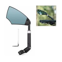 Oglinda bicicleta, scuter, motocicleta cu inaltime reglabila, HD, West Biking, diametru prindere 20-23 mm, rotire 360 grade, antireflex