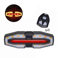 Lumini spate bicicleta cu semnalizare LED si telecomanda wireless, potrivire universala inclusiv trotineta, scuter, bicicleta electrica, e-bike, incarcare USB, rezistent la apa, plastic ABS