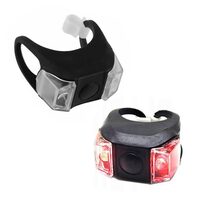 Lumini bicicleta silicon cu baterie, utilizare universala fata sau spate, lumina de avertizare LED de culoare rosie, potrivire universala inclusiv trotineta, scuter, bicicleta electrica, e-bike, rezistent la apa, negru, set 2 buc