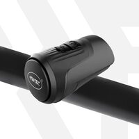 Sonerie bicicleta electronica, alarma antifurt, claxon 125 dB, baterie 200 mAh cu incarcare USB, potrivire universala inclusiv trotineta, scuter, bicicleta electrica, e-bike, prindere ghidon, rezistent la apa
