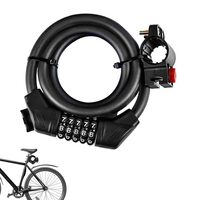 Antifurt bicicleta cu cifru din 5 cifre si suport prindere, lungime cablu 110 cm, aliaj otel, PVC, ABS, anti-taiere, anti-gaurire,  potrivire universala inclusiv bicicleta electrica, motocicleta, trotineta, scuter, MTB, usi