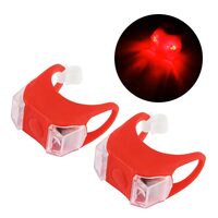 Lumini bicicleta silicon cu baterie, utilizare universala fata sau spate, lumina de avertizare LED de culoare rosie, potrivire universala inclusiv trotineta, scuter, bicicleta electrica, e-bike, rezistent la apa, rosu, set 2 buc