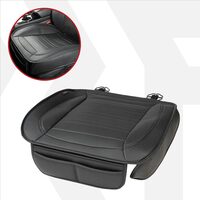 Husa scaun auto, 51 x 53 cm, ofera protectie pentru sezut scaun fata, grosime spuma 8 mm, Fernando, Walser, anti-alunecare, piele PU, design elegant cu buzunare pentru depozitare, Negru, universala