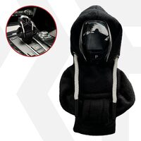 Husa schimbator viteze tip hanorac cu gluga, accesoriu auto, decoratiune masina, material textil, potrivire universala, negru