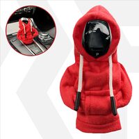 Husa schimbator viteze tip hanorac cu gluga, accesoriu auto, decoratiune masina, material textil, potrivire universala, rosu