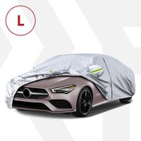 Prelata auto Premium L, PEVA impermeabil, aluminiu pentru protectie UV, captuseala bumbac, 4830 x 1780 x 1200 mm, fermoar usa sofer, gri, Roll Fast
