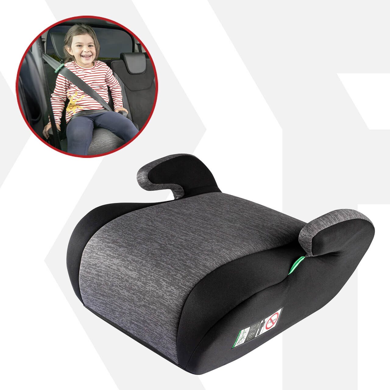 Scaun inaltator auto pentru copii Raffi, siguranta si confort, Walser, inaltime copii 125-150 cm, omologat standard ECE R 129, universal, ergonomic, gri/negru - resigilat3