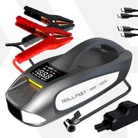 Starter auto multifunctional 4 in 1, 6000 A, 12 V, 27000 mAh, compresor aer 160 PSI, baterie externa, lanterna LED