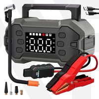 Jump starter auto cu compresor, 6000 A, 12 V, 27000 mAh, 150 PSI, baterie externa, lanterna LED