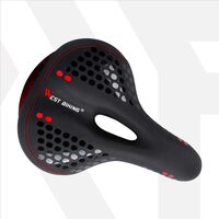 Sa bicicleta MTB cu stop reflectorizant rosu si spuma de memorie, ergonomica, impermeabila, rezistenta la socuri, 27.5 x 19.5 x 9 cm, poliuretan, West Biking, negru cu rosu - RESIGILAT (produs testat - cu ambalaj deteriorat)